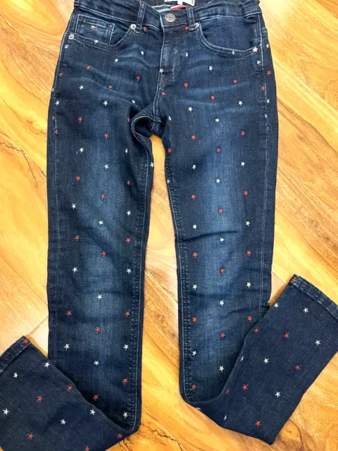 Jeans per bambina Tommy Hilfiger £65 STAMPA A STELLE SKINNY FIT/164 cm età 11-12 anni
