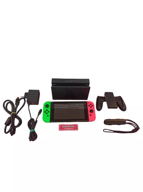 Nintendo Switch HAC-0011-01 32GB Consola con Cargador Verde/Rosa Segunda Mano