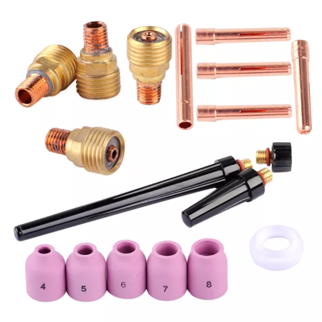 18x Collet Nozzle Gas Lens Kit Fits WP-9 WP-20 WP-25 Series TIG Welding Torch