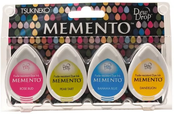 Tsukineko Memento 4 Piece Set Dew Drop Ink Pads *combined postage*