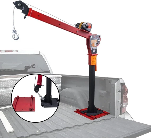ROCK-HULK Receiver Hitch Mounted Crane New 1100lb Folding Dismountable...
