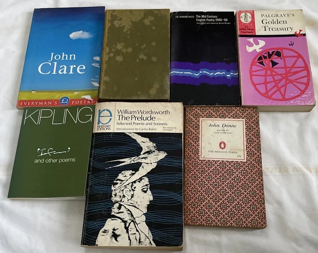 Poetry Books Job Lot Bundle X 7 Incl John Clare Kipling & More C7