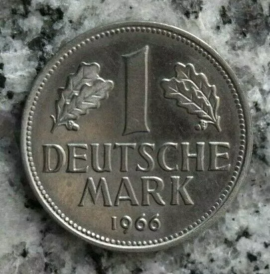 1 Mark 1966 F Stuttgart Kursmünze Bundesrepublik Deutschland - Polierte Platte !