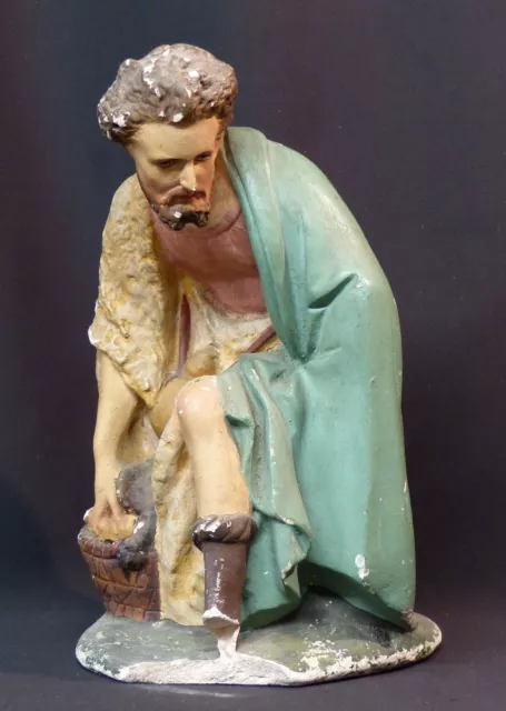 AA 19ème rare sculpture statue personnage religieux 31cm2.5kg jésus Dieu santon