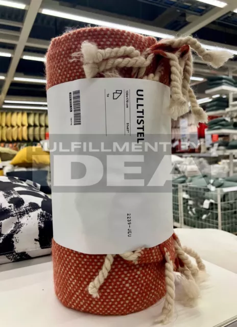 Brand New IKEA ULLTISTEL 51x67 " Red Brown White Throw 305.022.55