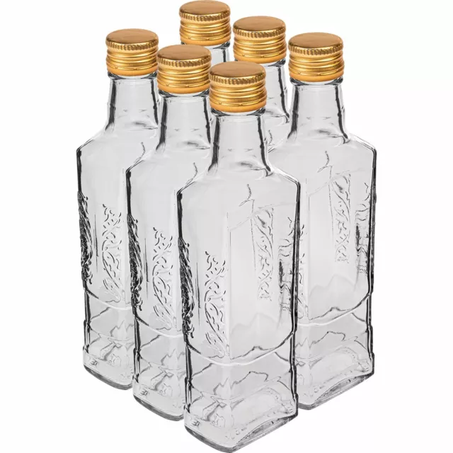 6 x 250  ml Flasche mit Kork Glasflasche  für Liköre Likörflaschen Schnapsflasch