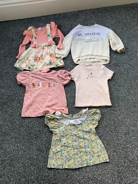 Pacchetto top bambina 12-18 mesi Zara,next, River Island