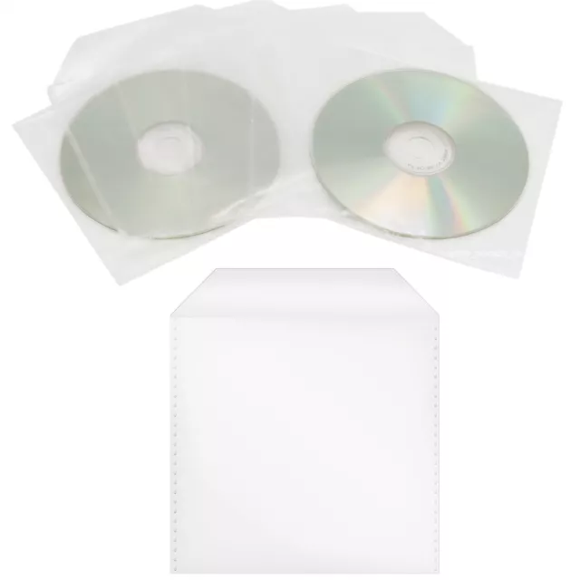 500 x SLEEVE MIT LASCHE CD/DVD/BLURAY FOLIEN NYLON HÜLLE BD DISC HÜLLEN TÜTEN