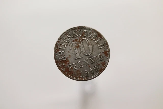 Germany War Money Token 10 Pfennig 1919 Müncheberg Iron B19 #T1790