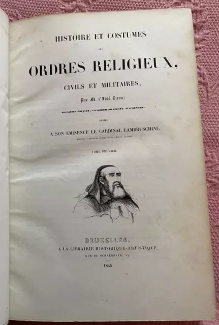 livres anciens - HISTOIRE ET COSTUMES DES ORDRES RELIGIEUX   - 1845