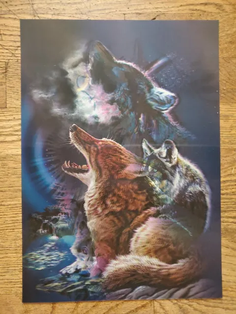 Wolves Howling lenticular 3D poster print