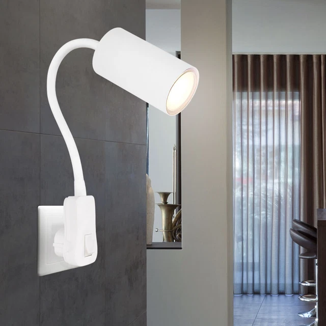 EGLO Applique Murale LED Almudaina – Lampe Lecture Minimaliste Spot Orientable, Lumière Blanche Chaude 3000K, Métal Noir Moderne Pour Chambre & Salon