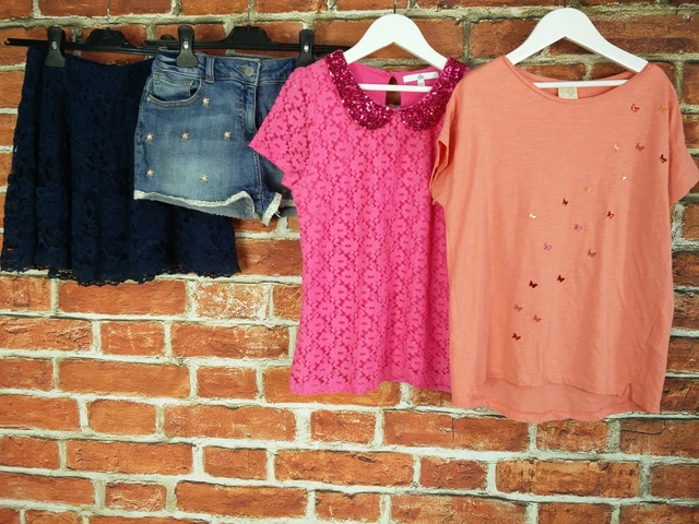 Girls Bundle Aged 11-12 Years Next M&S Zara Skirt Denim Shorts T-Shirts 152Cm
