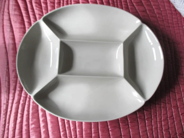 Plat De Service Apéritif 3 Compartiments En Porcelaine Mehun Multicolore Brillant