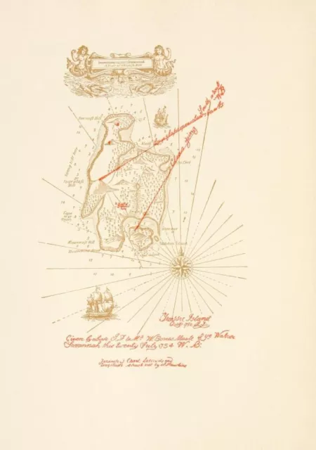 Treasure Island Map : N C Wyeth : 1911 : Art Print Suitable for Framing