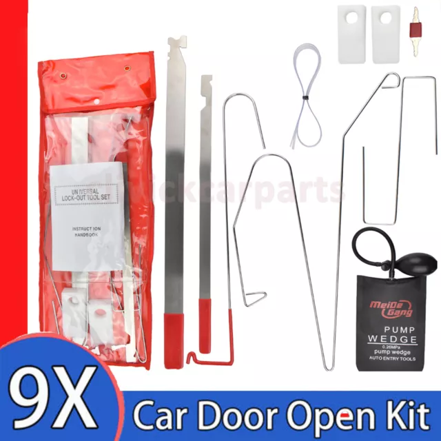 9x Car Door Universal Lost Lock Out Air Pump Unlock Opening Tool Kit