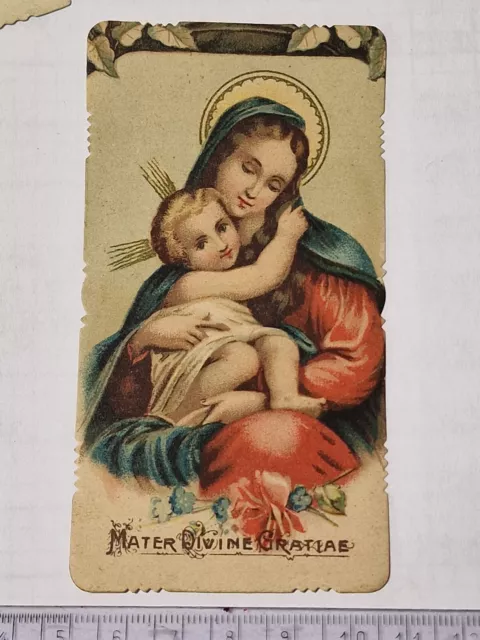 Santino Holy Card fustellato Madonna col Bambino Mater Divine 1906 ZA1043 ^