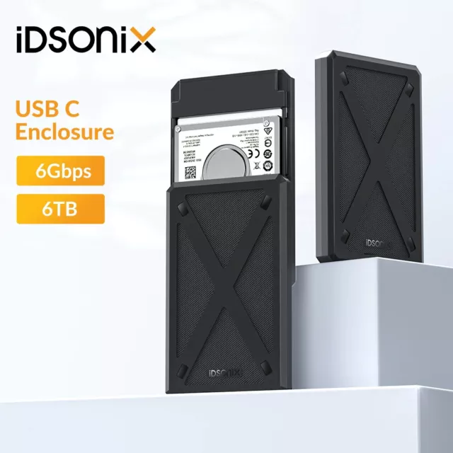 iDsonix USB Type C to 2.5 inch SATA HDD SSD Drive External Enclosure 5Gbps Case