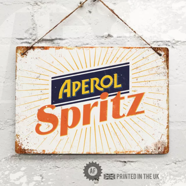 APEROL SPRITZ Cocktail Metal Wall Sign. Pub Bar Kitchen Home Mancave Retro