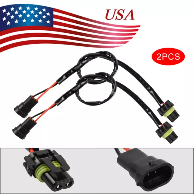 2 x H11 Socket to 9006 Conversion Wiring Harness Adapter For Headlight Fog Lamp