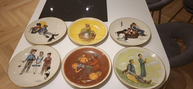 Joblot 6 Norman Rockwell Collector Plates Four Seasons Collection Series Gorham Joblot 6 Norman Rockwell Collector Plates Four Seasons Collection Series Gorham