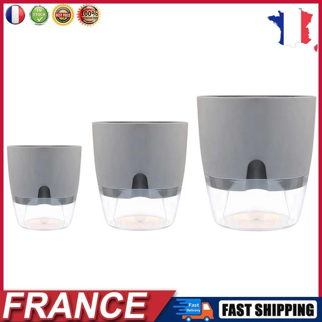 Dual Layer Irrigate Flower Pot Vase Planting Round Automatic Watering Planter fr