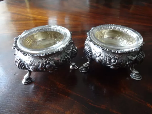 Antique Mid Victorian Sterling Silver Salts