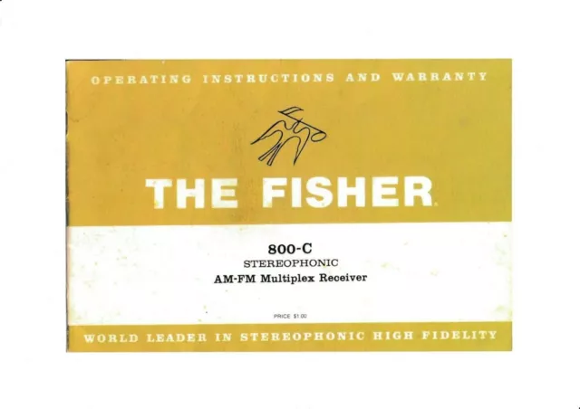 Bedienungsanleitung-Operating Instructions pour Fisher 800 C