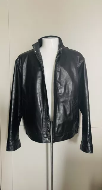 Paul Smith Jeans  Black Leather Jacket XXL