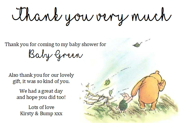 Thank you note for attending baby shower cheap