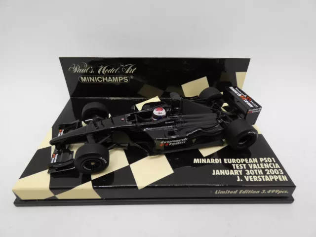 Minardi European PS01 Test Valencia Jos Verstappen 2003 1/43 MINICHAMPS F1