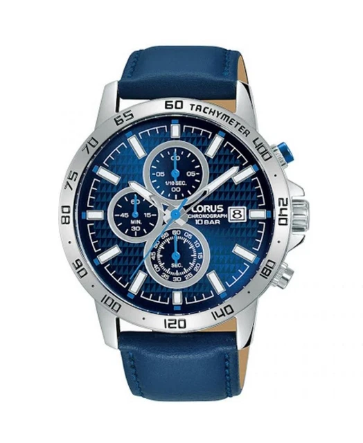 LORUS GENTS WATCH Blue Dial Brown Strap Chronograph RT379FX9. 2 Yr Warranty. 101.92 PicClick