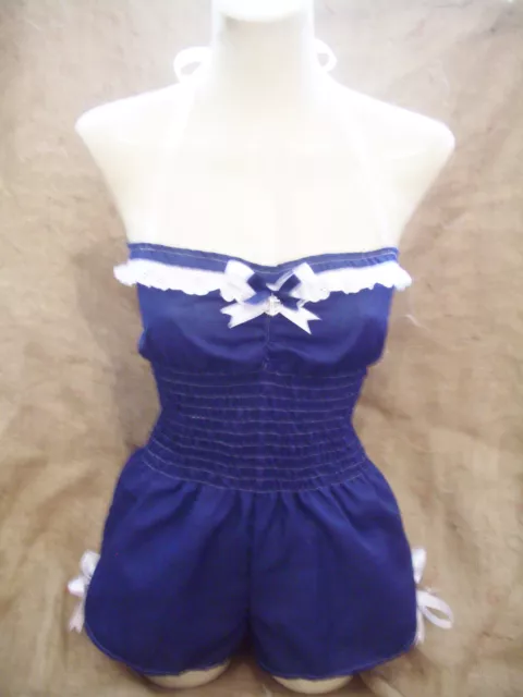 Navy nautical anchor halterneck playsuit! pin-up,rockabilly,1940's 1950's! XX