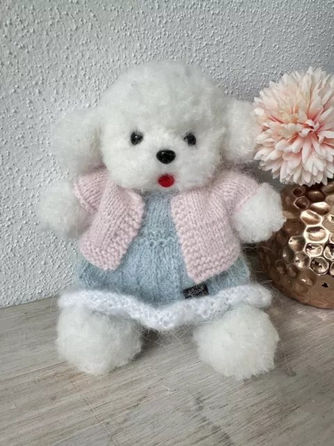 Kuscheltier Hund handgestrickt Geburtstag Geschenk Junge Mädchen Spielzeug Deko 2