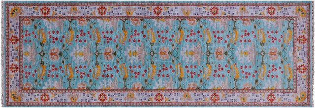 4' 1" X 11' 11" William Morris Handmade Wool Runner Rug - Q20271