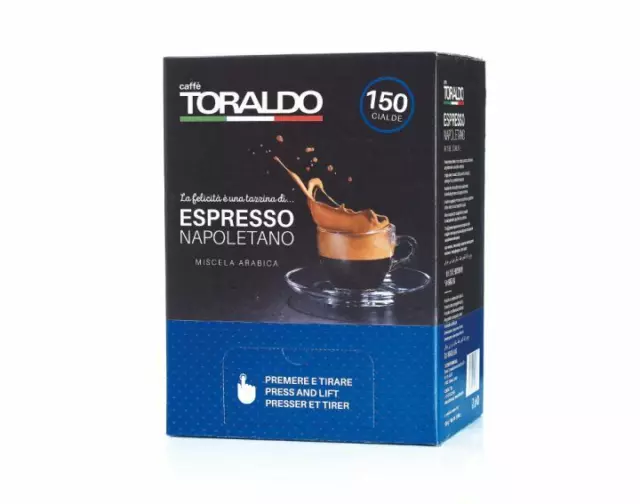 300 Cialde Caffè Toraldo Filtro Carta ESE 44 mm Miscela Arabica SPED. GRATUITA