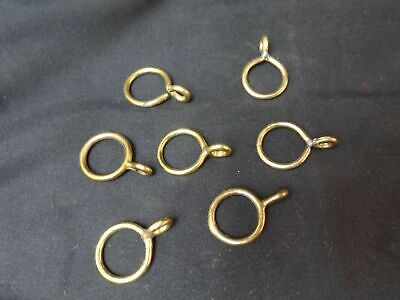 27/32" Solid Brass Drapery Rings with Eyelets 7 Pieces