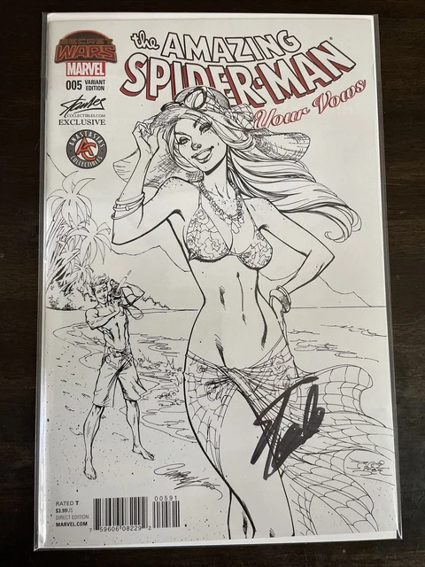 Amazing Spider-Man Renew Your Vows #5 Campbell Sketch Signed By Stan Lee W/ Coa