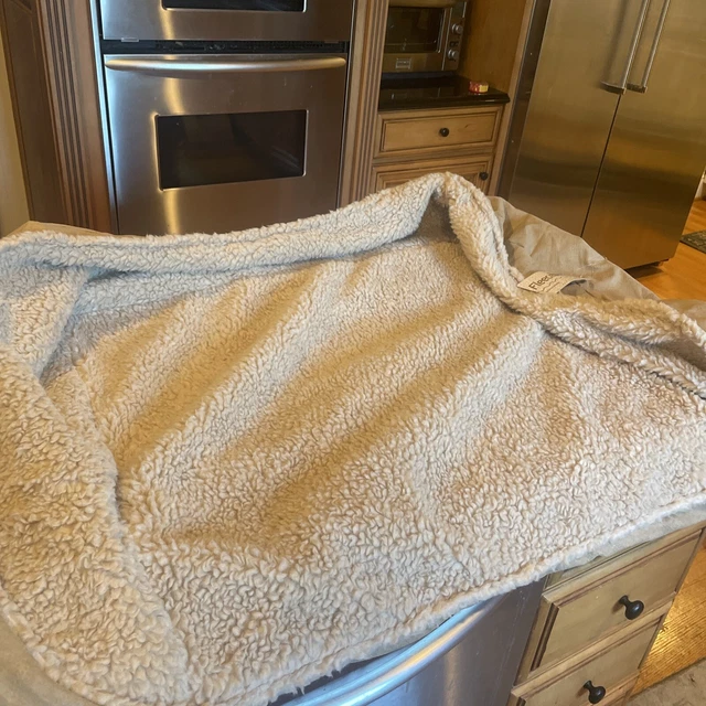 NEW ORVIS Bolster With Fleece Dog Bed Cover Only Large Khaki Airfoam