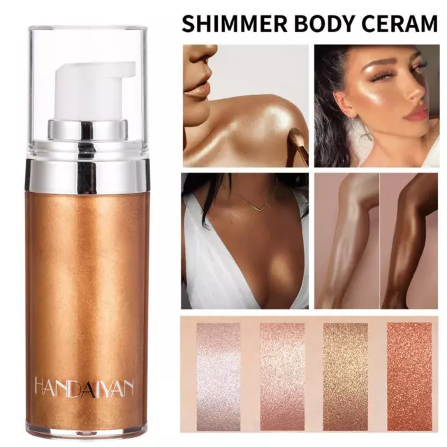 Body Highlighter Long-lasting Shine Brighten Glitter Shimmering Cream. Body W8H5