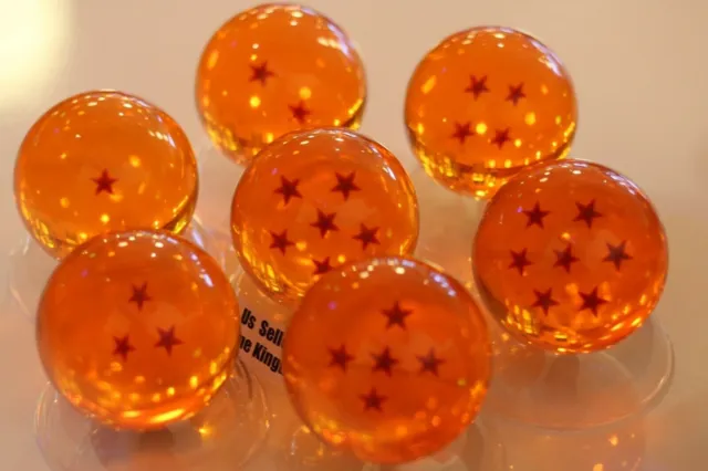 USA Seller Cosplay Anime Resin 7 X 3" Large 3D Crystal Orange Ball 1-7 stars Set