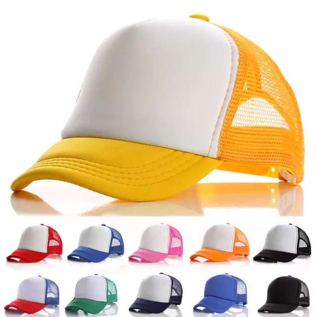 Kids Plain Baseball Cap Adjustable School Girls Boys Junior Childrens Hat Summer