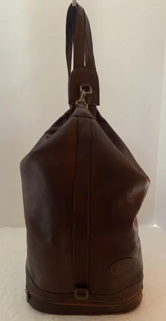 Vintage Brown Leather Distressed Backpack Sling Shoulder Bag Large Travel Work