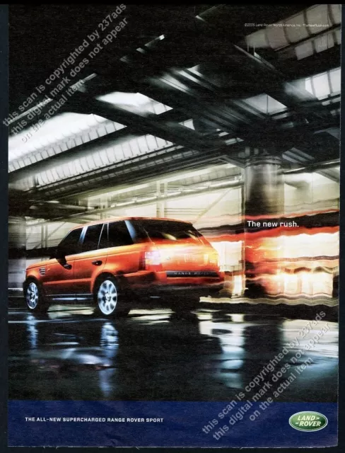 2005 Range Rover Supercharged orange SUV photo Land Rover vintage print ad