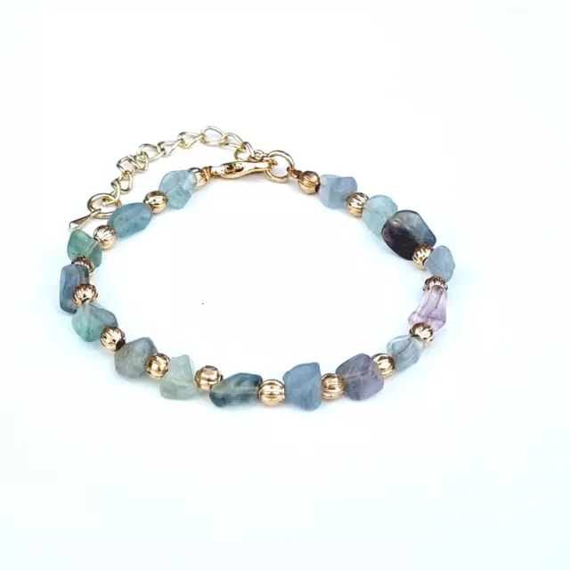 Rainbow Fluorite Bracelet Crystal Gemstone Bracelet Gift