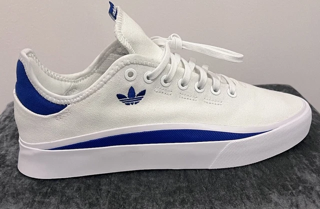 ADIDAS ORIGINALS SABALO Cloud White Blue White Canvas Trainers UK