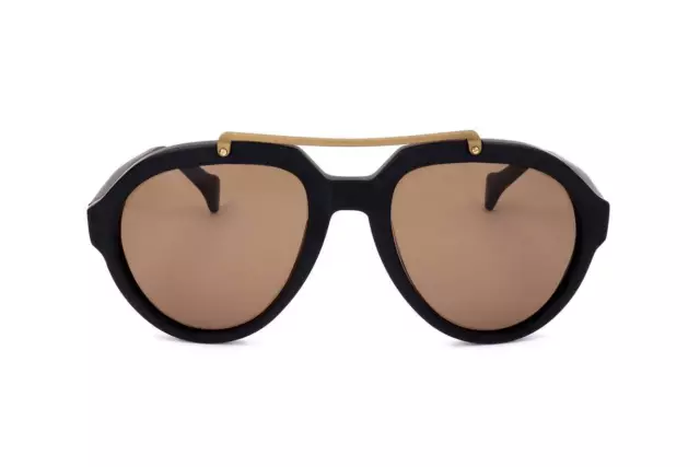 SATURNINO EYEWEAR VENUS 1 BLACK MATTE GOLD MATTE BRIDGE 55/22/140 Unisex Sun 2