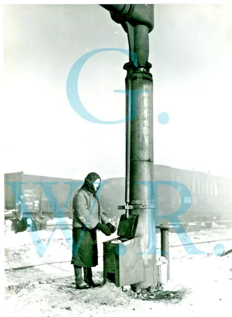 Original RVM Photo - Coal Box Heater on a Water Crane in the East, 1943