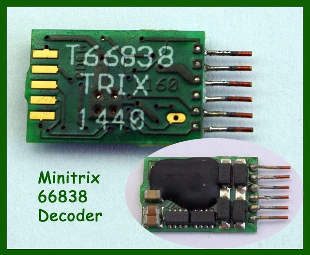 MINITRIX 66838 TRIX Decoder 6-polig steckbar DCC + Selectrix EUR 25,00 ...