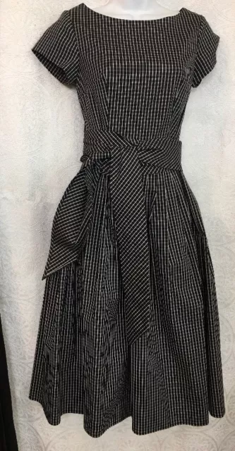 Michael Kors Collection Dress Windowpane Cotton Poplin Size 0 NWT $1395